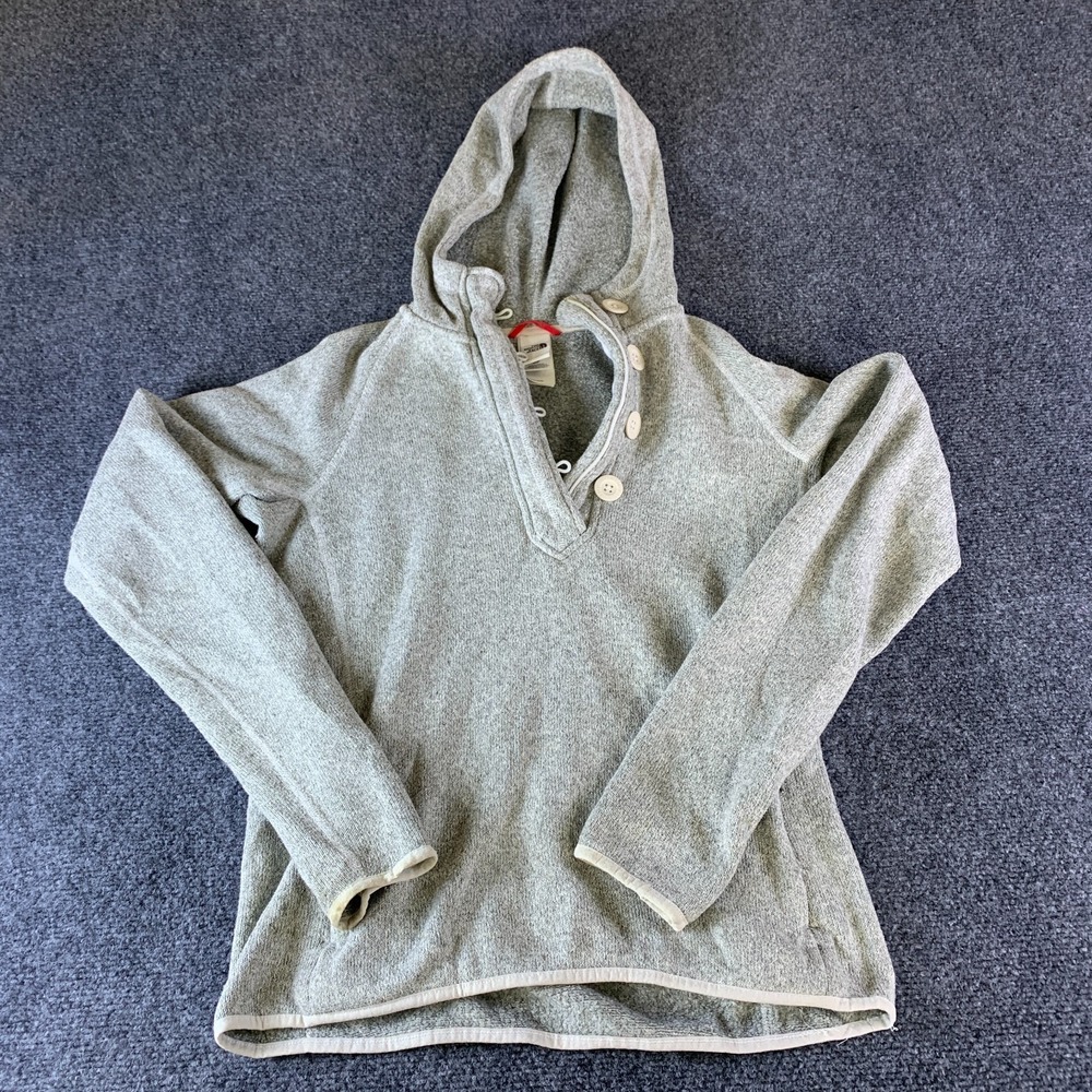 The North Face Henley Hoodie Womens Small Heather Gray Knitted Raglan Sleeve